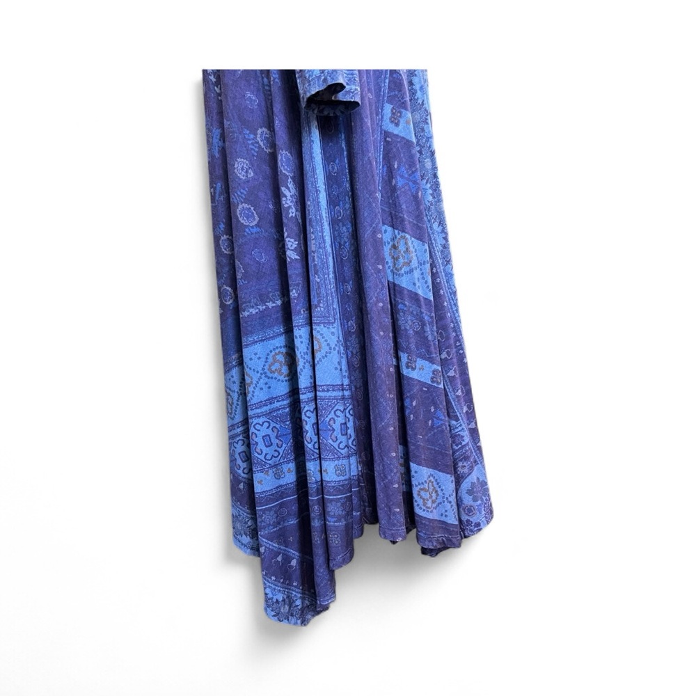 🆕 💙🌸 NWOT SOFT SURROUNDINGS Sitarra Blue Floral Jersey Knit Maxi Dress | Sz M - Picture 9 of 11